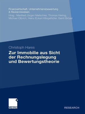 cover image of Zur Immobilie aus Sicht der Rechnungslegung und Bewertungstheorie